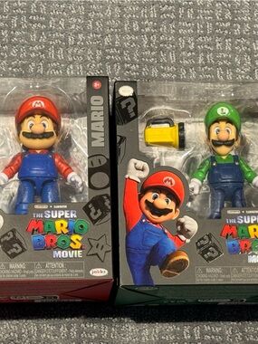Nintendo Super Mario Movie Mario & Luigi Action Figures - brand new sealed